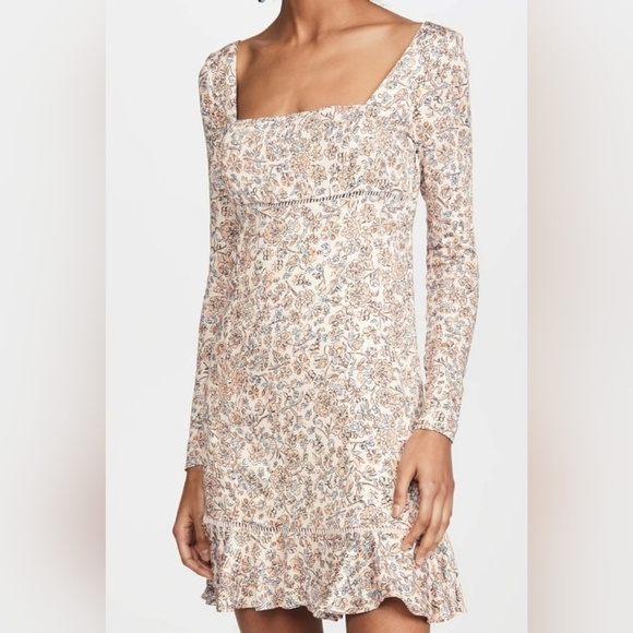 Free People Dresses & Skirts - Free People Women's Boheme Mini Dress, Ivory Combo, Off White, Floral Size 4